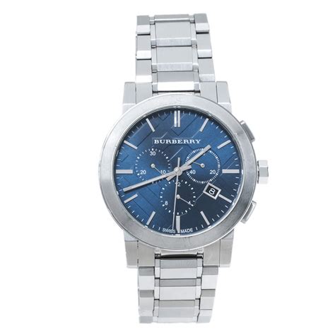 burberry men's the city watch-blue stainless steel|Burberry Men's Watch Chronograph The City 42mm Blue BU9363.